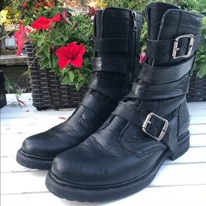 Frye Moto Zip-up Ankle Boots